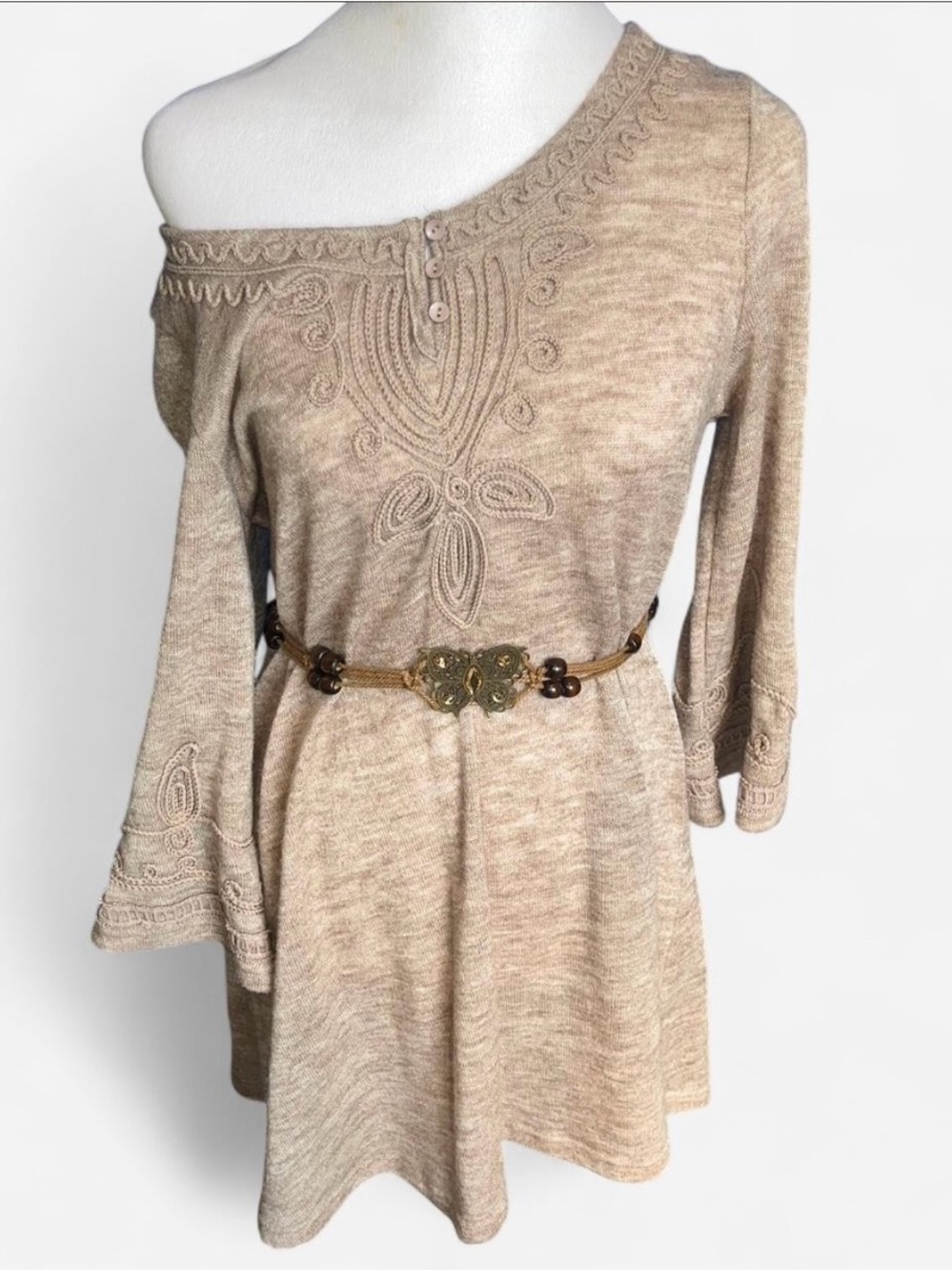 Embroidered Knit Dress